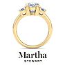Martha Stewart 5 Carat Marquise Shape and Trapezoid Lab Grown Diamond Three Stone Engagement Ring In 14K Yellow Gold Image-8
