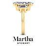 Martha Stewart 5 Carat Marquise Shape and Trapezoid Lab Grown Diamond Three Stone Engagement Ring In 14K Yellow Gold Image-9