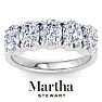 Martha Stewart 3 Carat Oval Shape Lab Grown Diamond Five Stone Engagement Ring In 14K White Gold Image-1