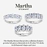Martha Stewart 3 Carat Oval Shape Lab Grown Diamond Five Stone Engagement Ring In 14K White Gold Image-5