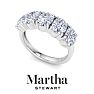 Martha Stewart 3 Carat Oval Shape Lab Grown Diamond Five Stone Engagement Ring In 14K White Gold Image-6