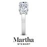 Martha Stewart 3 Carat Oval Shape Lab Grown Diamond Five Stone Engagement Ring In 14K White Gold Image-8