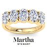 Martha Stewart 3 Carat Oval Shape Lab Grown Diamond Five Stone Engagement Ring In 14K Yellow Gold Image-1