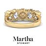 Martha Stewart 3 Carat Oval Shape Lab Grown Diamond Five Stone Engagement Ring In 14K Yellow Gold Image-2