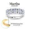 Martha Stewart 3 Carat Oval Shape Lab Grown Diamond Five Stone Engagement Ring In 14K Yellow Gold Image-3
