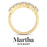 Martha Stewart 3 Carat Oval Shape Lab Grown Diamond Five Stone Engagement Ring In 14K Yellow Gold Image-7