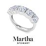 Martha Stewart 3 Carat Round Lab Grown Diamond Five Stone Engagement Ring In 14K White Gold Image-6
