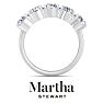 Martha Stewart 3 Carat Round Lab Grown Diamond Five Stone Engagement Ring In 14K White Gold Image-7