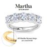 Martha Stewart 3 Carat Round Lab Grown Diamond Five Stone Engagement Ring In 14K Yellow Gold Image-3