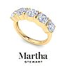 Martha Stewart 3 Carat Round Lab Grown Diamond Five Stone Engagement Ring In 14K Yellow Gold Image-6
