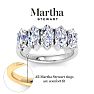 Martha Stewart 3 Carat Marquise Shape Lab Grown Diamond Five Stone Engagement Ring In 14K White Gold Image-3