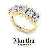 Martha Stewart 3 Carat Marquise Shape Lab Grown Diamond Five Stone Engagement Ring In 14K Yellow Gold Image-6
