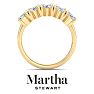 Martha Stewart 3 Carat Marquise Shape Lab Grown Diamond Five Stone Engagement Ring In 14K Yellow Gold Image-7