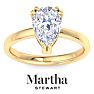 Martha Stewart 2 Carat Pear Shape Lab Grown Diamond Solitaire Engagement Ring In 14K Yellow Gold Image-1
