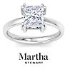 Martha Stewart 2 Carat Princess Cut Lab Grown Diamond Solitaire Engagement Ring In 14K White Gold Image-1