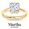 Martha Stewart 2 Carat Round Shape Lab Grown Diamond Solitaire Engagement Ring In 14K Yellow Gold Image-1