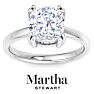 Martha Stewart 3 Carat Cushion Cut Lab Grown Diamond Solitaire Engagement Ring In 14K White Gold Image-1
