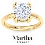 Martha Stewart 3 Carat Cushion Cut Lab Grown Diamond Solitaire Engagement Ring In 14K Yellow Gold Image-1
