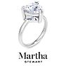 Martha Stewart 3 Carat Heart Shape Lab Grown Diamond Solitaire Engagement Ring In 14K White Gold Image-7