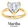 Martha Stewart 3 Carat Heart Shape Lab Grown Diamond Solitaire Engagement Ring In 14K Yellow Gold Image-1