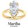 Martha Stewart 3 Carat Marquise Shape Lab Grown Diamond Solitaire Engagement Ring In 14K Yellow Gold Image-1