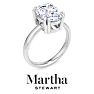 Martha Stewart 3 Carat Oval Shape Lab Grown Diamond Solitaire Engagement Ring In 14K White Gold Image-7