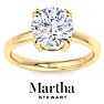 Martha Stewart 3 Carat Round Shape Lab Grown Diamond Solitaire Engagement Ring In 14K Yellow Gold Image-1