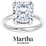 Martha Stewart 5 Carat Cushion Cut Lab Grown Diamond Solitaire Engagement Ring In 14K White Gold Image-1