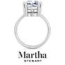 Martha Stewart 5 Carat Cushion Cut Lab Grown Diamond Solitaire Engagement Ring In 14K White Gold Image-8
