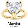 Martha Stewart 5 Carat Heart Shape Lab Grown Diamond Solitaire Engagement Ring In 14K Yellow Gold Image-1