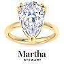 Martha Stewart 5 Carat Pear Shape Lab Grown Diamond Solitaire Engagement Ring In 14K Yellow Gold Image-1