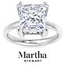 Martha Stewart 5 Carat Princess Cut Lab Grown Diamond Solitaire Engagement Ring In 14K White Gold Image-1