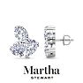 Martha Stewart 3 Carat Lab Grown Diamond Cluster Stud Earrings In 14 Karat White Gold, Pear-Round-Oval Image-1