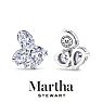 Martha Stewart 3 Carat Lab Grown Diamond Cluster Stud Earrings In 14 Karat White Gold, Pear-Round-Oval Image-2