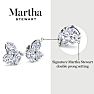 Martha Stewart 3 Carat Lab Grown Diamond Cluster Stud Earrings In 14 Karat White Gold, Pear-Round-Oval Image-3