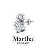 Martha Stewart 3 Carat Lab Grown Diamond Cluster Stud Earrings In 14 Karat White Gold, Pear-Round-Oval Image-7