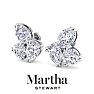 Martha Stewart 3 Carat Lab Grown Diamond Cluster Stud Earrings In 14 Karat White Gold, Pear-Round-Oval Image-8