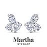 Martha Stewart 3 Carat Lab Grown Diamond Cluster Stud Earrings In 14 Karat White Gold, Pear-Round-Oval Image-9