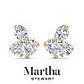 Martha Stewart 3 Carat Lab Grown Diamond Cluster Stud Earrings In 14 Karat Yellow Gold, Pear-Round-Oval Image-6