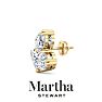 Martha Stewart 3 Carat Lab Grown Diamond Cluster Stud Earrings In 14 Karat Yellow Gold, Pear-Round-Oval Image-7
