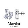 Martha Stewart 3 Carat Lab Grown Diamond Cluster Stud Earrings In 14 Karat White Gold, Marquise-Round-Oval Image-1