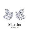 Martha Stewart 3 Carat Lab Grown Diamond Cluster Stud Earrings In 14 Karat White Gold, Marquise-Round-Oval Image-6