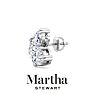 Martha Stewart 3 Carat Lab Grown Diamond Cluster Stud Earrings In 14 Karat White Gold, Marquise-Round-Oval Image-7
