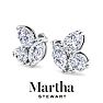 Martha Stewart 3 Carat Lab Grown Diamond Cluster Stud Earrings In 14 Karat White Gold, Marquise-Round-Oval Image-8
