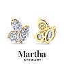 Martha Stewart 3 Carat Lab Grown Diamond Cluster Stud Earrings In 14 Karat Yellow Gold, Marquise-Round-Oval Image-2