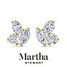 Martha Stewart 3 Carat Lab Grown Diamond Cluster Stud Earrings In 14 Karat Yellow Gold, Marquise-Round-Oval Image-6