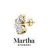 Martha Stewart 3 Carat Lab Grown Diamond Cluster Stud Earrings In 14 Karat Yellow Gold, Marquise-Round-Oval Image-7