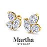 Martha Stewart 3 Carat Lab Grown Diamond Cluster Stud Earrings In 14 Karat Yellow Gold, Marquise-Round-Oval Image-8