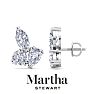 Martha Stewart 3 Carat Lab Grown Diamond Cluster Stud Earrings In 14 Karat White Gold, Marquise-Round-Pear Image-1