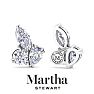 Martha Stewart 3 Carat Lab Grown Diamond Cluster Stud Earrings In 14 Karat White Gold, Marquise-Round-Pear Image-2